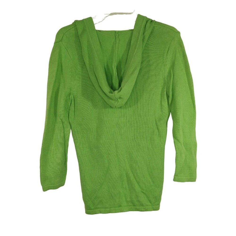 Banana Republic Pullover Hooded Sweater Women Size S Green Cotton Long Sleeve - Picture 3 of 6